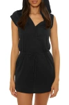 Becca Beach Date Hooded Cover-up Dress In Black