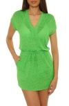 Becca Beach Date Hooded Cover-up Dress In Green