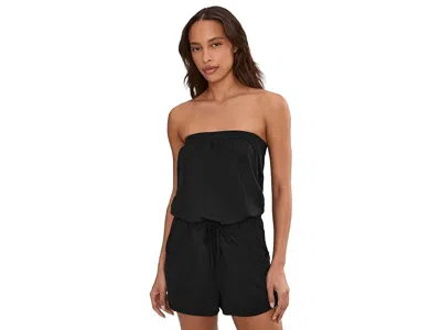Becca Beach Date Tube Romper In Black