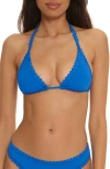 Becca Bella Triangle Bikini Top In Blue