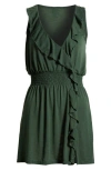 Becca Breezy Basics Ruffle Cover-up Dress In Green