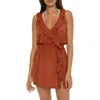 Becca Breezy Basics Ruffle Cover-up Minidress In Bronze