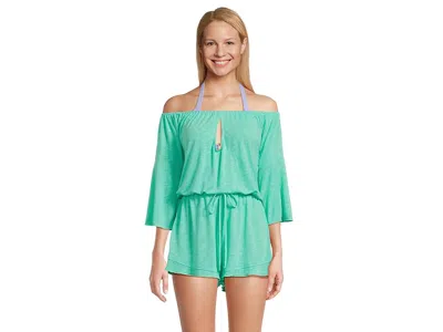 Becca Breezy Basics The Shoulder Romper In Blue