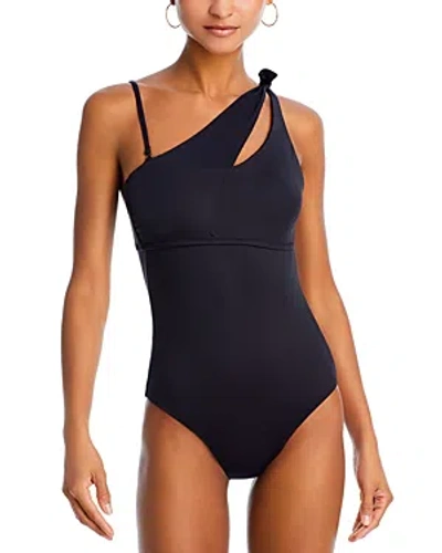 Becca By Rebecca Virtue Asymmetric Cutout One Piece Swimsuit In Black