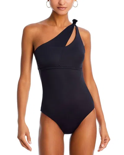 Becca By Rebecca Virtue Asymmetric Cutout One Piece Swimsuit In Black