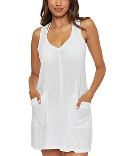 Becca By Rebecca Virtue Beach Date V Neck Cover Up Dress In White