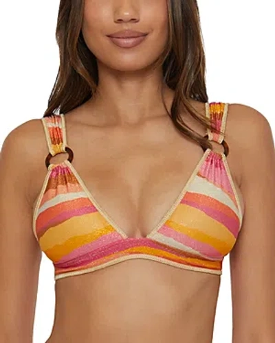 Becca By Rebecca Virtue Canyon Sunset Callie Banded Bikini Top In Multi