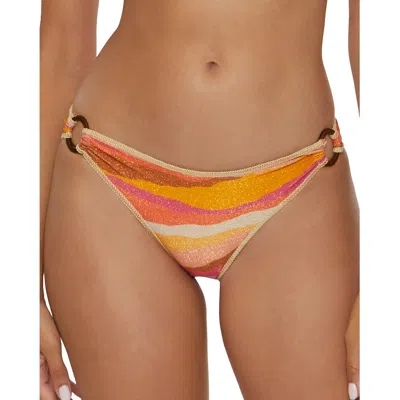 Becca By Rebecca Virtue Canyon Sunset Womens Metallic Ring Side Swim Bottom Separates In Multi