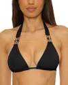 Becca By Rebecca Virtue Cheryl Modern Edge Bikini Top In Black