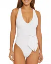 Becca By Rebecca Virtue Womens Solid Polyester One-piece Swimsuit In White