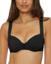 Becca By Rebecca Virtue Color Code Multi Way Underwire Bikini Bra Top In Black