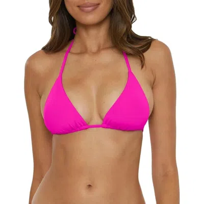 Becca By Rebecca Virtue Color Code Triangle Bikini Top Women's Azalea Ddr2648 In Pink