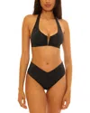 Becca By Rebecca Virtue Color Code Viviana Halter Bikini Top In Black