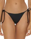 Becca By Rebecca Virtue Color Play Crochet Tie Side Bikini Bottom In Black