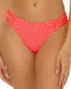 Becca By Rebecca Virtue Connect Danielle Corset Side Bikini Bottom In Red