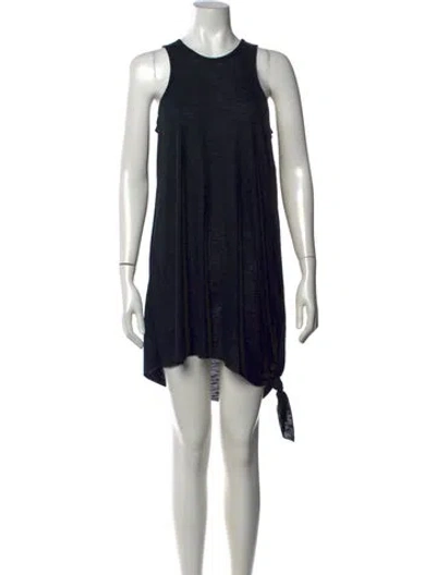 Pre-owned Becca By Rebecca Virtue Crew Neck Mini Dress In Black