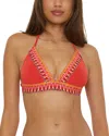 Becca By Rebecca Virtue Fiesta Halter Bikini Top In Fire