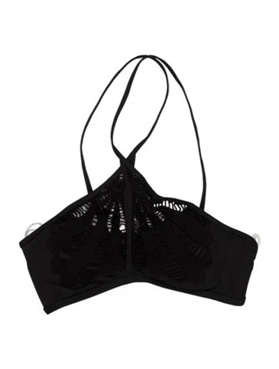 Pre-owned Becca By Rebecca Virtue Lace Pattern Embroidered Accent Top W/ Tags In Black