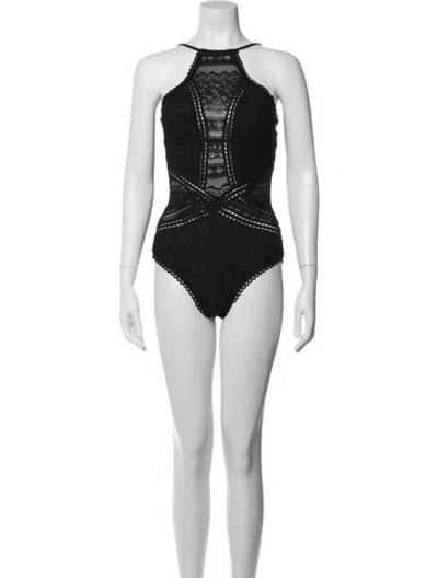 Pre-owned Becca By Rebecca Virtue Lace Pattern One-piece W/ Tags In Black