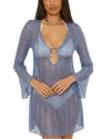 Becca By Rebecca Virtue Lace Tunic Swim Cover-up In Blue