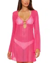 Becca By Rebecca Virtue Lace Tunic Swim Cover-up In Pink