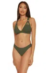 Becca By Re Virtue Line In The Sand Skylar Top Women's Small Green Erk605 In Green