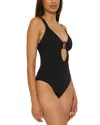 Becca By Rebecca Virtue Skylar Plunge One Piece Swimsuit In Black In Black