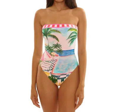 Becca By Rebecca Virtue Miami Beach Colette Bandeau Neck One-piece Swimsuit In Multi