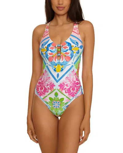 Becca By Rebecca Virtue Mijas Gia Scoop Neck One Piece Swimsuit In Multi