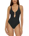 Becca By Rebecca Virtue Modern Edge One Piece Swimsuit In Black