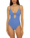 Becca By Rebecca Virtue Modern Edge One Piece Swimsuit In Purple