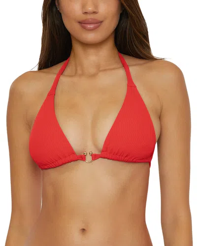 Becca By Rebecca Virtue Modern Edge Triangle Bikini Top In Fire