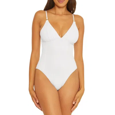 Becca By Rebecca Virtue Moon Ridge Swimsuit Womens White One-piece Ddr2307