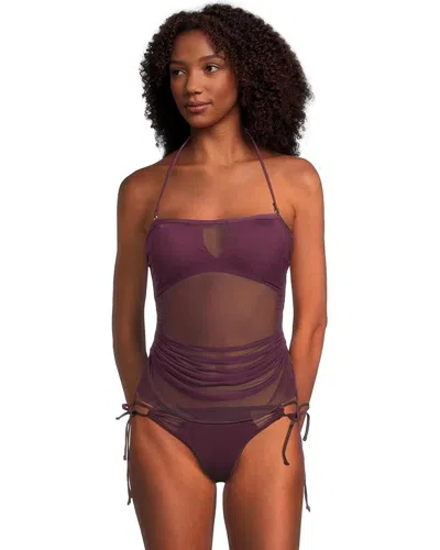 Becca By Re Virtue Muse Hadlee Bandeau Women Aubergine Tankini Top Buu333 In Blue