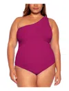 Becca By Rebecca Virtue Plus Womens Adjustable Asymmetric One-piece Swimsuit In Multi