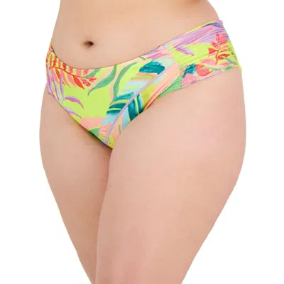 Becca By Rebecca Virtue Plus Womens Printed Hipster Swim Bottom Separates In Multi