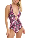 Becca By Rebecca Virtue Print Play Boheme Cutout One-piece In Pink
