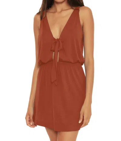 Becca By Rebecca Virtue Reversible Dress Cover-up In Caramel