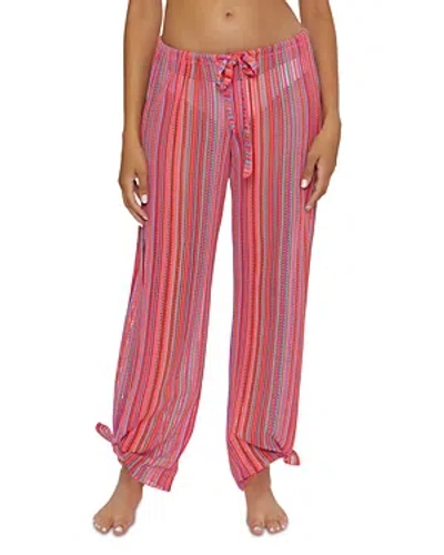 Becca By Rebecca Virtue Seaside Crochet Pants Cover Up In Pink Glow