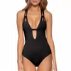 Becca By Rebecca Virtue Skylar Plunge One Piece Swimsuit In Black In Black