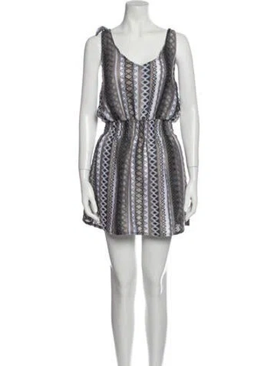 Pre-owned Becca By Rebecca Virtue Striped Mini Dress In Brown