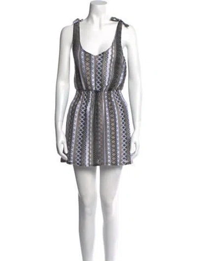 Pre-owned Becca By Rebecca Virtue Striped Mini Dress W/ Tags In Neutral
