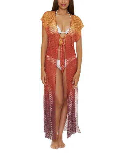Becca By Rebecca Virtue Sunset Ombre Robe In Fire/aubergine