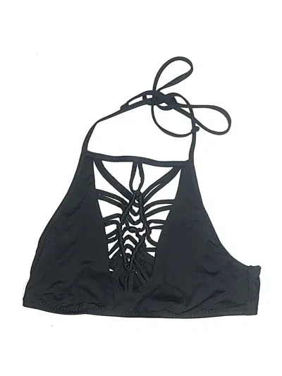 Pre-owned Becca By Rebecca Virtue Swimsuit Top Black Graphic Pattern Swimwear