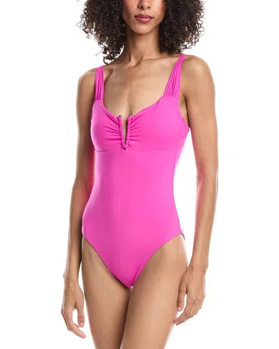 Becca By Rebecca Virtue Viviana Plunge One-piece In Pink