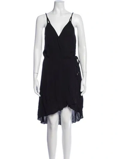 Pre-owned Becca By Rebecca Virtue V-neck Mini Dress In Blue
