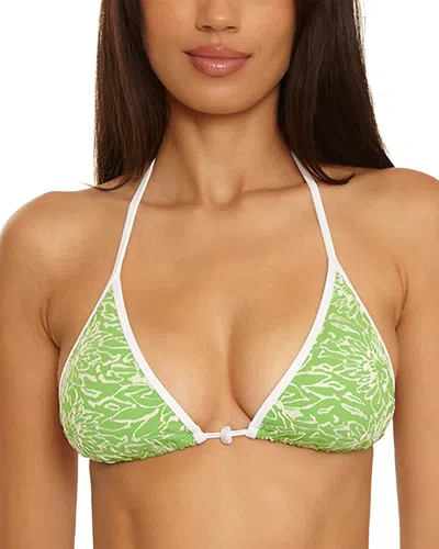 Becca By Rebecca Virtue Water Lily Triangle Bikini Top In Green