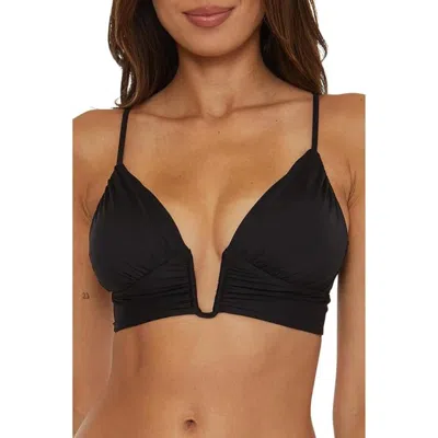 Becca By Rebecca Virtue Women's  Color Code Bikini Top Black Shirred Gbo1160