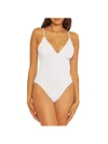 BECCA BY REBECCA VIRTUE WOMENS RIBBED POLYESTER ONE-PIECE SWIMSUIT
