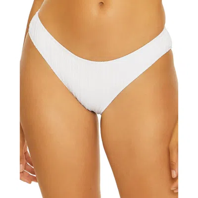 Becca By Rebecca Virtue Womens Ribbed Polyester Swim Bottom Separates In White